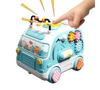 Toy School Bus | Educational Multifunctional Drum Bus with Sound | Multifunctional Musical Toy For Stroller Bath Nursery Travel Home Outdoor Carseat Playtime Bath Shower