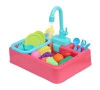 Toy Sink, Pretend Play Toys, Interactive Educational Washing Table with Running Feature, Indoor Outdoor Learning Fun, Working Water Sink for Kids Ages 1-3, 13,78 x 11,02 x 9,84 pollici