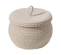 Toy Storage Basket, Rope Organizer Basket, Soft Storage Box with Lid, Storage Basket for Towels, Home Storage Organizer, Tabletop Organization Basket, Round Storage Basket for Sundries, Household