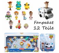 Toy Story 4 Bundle Di Figure 10 Pezzi + Woody Con Mini Figura Carrello