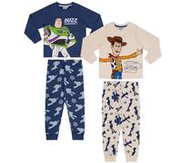 Toy Story Woody And Buzz Lightyear, Confezione da 2, 100% Cotone Pigiama a Maniche Lunghe, Blue/White, 3-4 Anni: 104cm, Blu