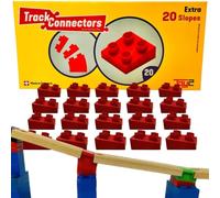 TOY2 Slope | Blocco da costruzione con angolo di 9 gradi per la costruzione di binari ripidi in legno | Compatibile con DUPLO®, BioBUDDi, Hubelino