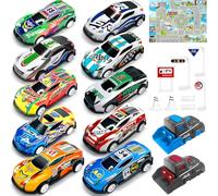 TOYABI 21 Pezzi Macchinine per Bambini Set, 10 Mini Macchine Giocattolo con Lanciatore/Tappeto da Gioco, Veicolo Metallo Die Cast, Cars Giocattoli, Macchinina Bambina, Giochi Bimbo 3 4 5 6 7 8 Anni