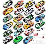 TOYABI Macchinine Per Bambini, Cars Giocattoli, Giochi Bimbo con 22 Mini Macchine Giocattolo e 8 Blocchi Stradali, Veicolo Metallo Die Cast 1:64, Set Macchinina Bambina, Gioco Bambino 3 4 5 6 7 8 Anni