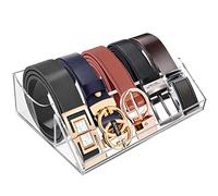 ToyaJeco - Organizer per cinture, in acrilico, a 5 scomparti, per cassetti dell'armadio, contenitore trasparente con espositore per cravatte, papillon, gioielli, orologi