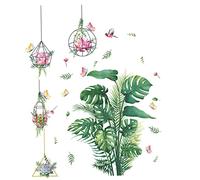 TOYANDONA 1 Foglio Adesivo da Parete Decorazione Decalcomanie Finta Vegetazione per Esterni Carta da Parati Verde Decorazione per La Stanza Foglie Verdi Adesivo da Parete