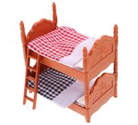 TOYANDONA 1 Mini Letto Matrimoniale: Letto per Casa Delle Bambole in Miniatura, Letto a Castello con Scala per Mobili per Casa Delle Bambole, Mini Mobili per Accessori da Camera da Letto per Casa