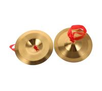 TOYANDONA 1 Paio Piatti a Mano Dito Dita Pratica Mano Piatti Per Muto Di Piatti Gong Piccolo Strumento Da Banda Bacchette Per Piatti Scimmia Cembalo Minigong Gong Cinese Lega Golden