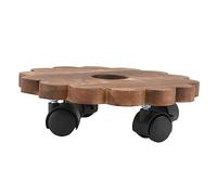 TOYANDONA 1 Pz Vassoio per Fioriera in Legno Massello L'impianto è al Coperto Ai Portapentola con Ruote Stand Piante in Piedi in Vaso All'aperto Pallet Pianta di Legno Marrone Chiaro