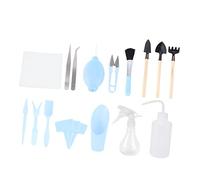 TOYANDONA 1 Set Da 16 Pezzi set di attrezzi da giardino mano utensili righello per piantare estrattore kit di attrezzi per piantare trapiantare attrezzi in vaso Di legno Blu Colore Casuale