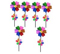 TOYANDONA 1 Set Decorazioni di Petali A Forma di Cuore Ruote Pin Mulini A per Giardino Mulini A per Girandole per Giardino Pinwheel All'aperto Plastica 6 Pezzi