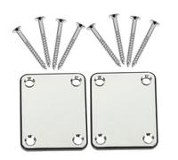 TOYANDONA 1 Set Di Sostituzione Della Piastra Del Manico Del Basso Con Viti Di Montaggio Parti Dell'hardware Della Chitarra Elettrica Della Placca Del Manico in Metallo Per Forniture Di