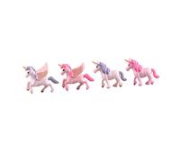 TOYANDONA 1 Set Micro Decorazione Paesaggistica Giocattoli Decorazioni Per Torte Unicorno Topper Per Torta Arcobaleno Unicorno Di Cavallo Volante Ornamento Di Unicorno Resina 4 Pezzi