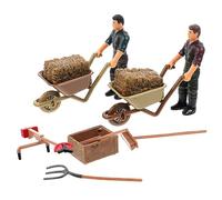 TOYANDONA 1 Set Modello di personaggio contadino figure di contadini modello di attrezzi agricoli Attrezzi miniatura agricoltura Decorazione simulata attrezzi agricoli giocattolo giocattoli