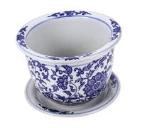 TOYANDONA 1 Set Vaso da Fiori in Porcellana Bianca e Blu Vaso per fioriera in Porcellana Argilla Contenitore per Piante grasse Punpo di Fiori Decorativo Ceramica