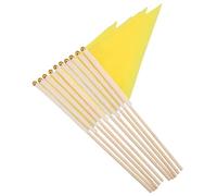 TOYANDONA 10 Bandiere Triangolari Portatili con Asta di Bambù, Bandiere da Giardino Vuote, Leggere e Resistenti, Facili da Inserire nel Terreno per Eventi All’aperto, Campeggio e