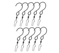 TOYANDONA 10 Pezzi 360 Ganci rotanti per campanelli eolici Piccoli Ganci a S Gancio per Appendere S Ganci Bell Hooks Ganci girevoli per Appendere Gancio Girevole Acciaio Inossidabile Black