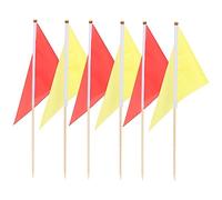 TOYANDONA 10 Pezzi Bandiera Patriottica Marcatore Da Giardino Prato Colore Giallo Campo Triangolare Palo Esterno Paesaggio Piccolo Fai Da Te Blu Confine Riflettente Triangolo