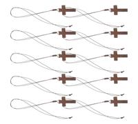 TOYANDONA 10 Pezzi Collane Unisex Ciondolo Croce in Legno Naturale Collane Benedette per Uomo e Donna Gioielli Cattolici Ipoallergenici per Battesimo Preghiera e Decorazioni Natalizie