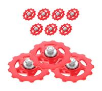 TOYANDONA 10 Pezzi Pulegge del Deragliatore Posteriore in Plastica Rossa 13t per Mountain Bike e Bici da Strada, Ruote Guida Precise per Cambio Rapido, Compatibili per Ciclismo su