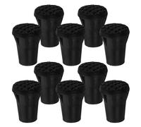 TOYANDONA 10 pezzi Punte Protettive in Gomma per Bastoncini Trekking e Stampelle Copri Punte Antiscivolo Resistenti all Usura per Escursionismo Trekking e Alpinismo Nero