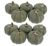 TOYANDONA 10 Pezzi Zucche Artificiali Verdi Realistiche per Decorazioni Autunnali e Halloween Sculture Resistenti alle Intemperie per Superfici da Festa e Ambienti Interni ed Esterni