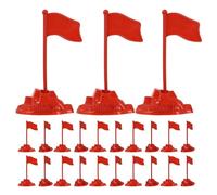 TOYANDONA 100 Pezzi Bandiera Rossa in Plastica per Diorama con Base Stabile e Bastone, per Rievocazioni di Battaglie e Giochi di Guerra