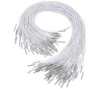 TOYANDONA 100 Pezzi Corde Elastiche per Maschere DIY Halloween estremità | Filo Elastico Bianco, Design a Cappio senza Attrezzi, per Cappelli, Etichette e Laboratori Creativi