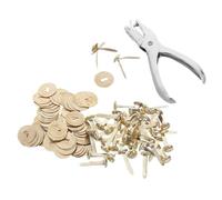 TOYANDONA 100 Pezzi Mini Fermagli Metallici Dorati per Carta con Punzone e | Card e Pagine Scrapbooking, Strati Multipli, Previene lo Spostamento, Regolazione Reversibile