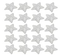 TOYANDONA 100 Pezzi Toppe di Stoffa a Forma di Stella Argento, Accessori Decorativi per Cucito e Riparazioni, per Progetti DIY Natalizi e Decorazioni Festive