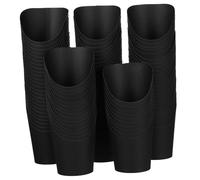 TOYANDONA 100 pezzi Vaschette Snack in Carta Nero con Apertura Obliqua per Patatine Fritte e Antipasti Porta Finger Food Usa e Getta Resistente per Feste e Eventi