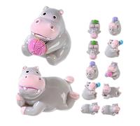 TOYANDONA 12 Figurine Ippopotamo in Resina Decorazioni Cartone Animato Ornamentali per Feste Cake Topper Miniature per Adulti Design Portatile e per Scrivanie e Mensole