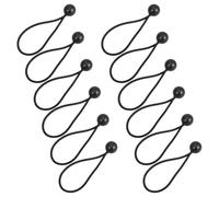 TOYANDONA 12 Pezzi Corde Elastiche con Sfere, 6 Pollici, Regolabili, Nero, in Gomma e ABS/Nylon, per Teloni, Teli Tenda Campeggio e Accessori Trampolino, Leggere per Campeggio e Home