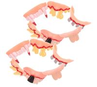 TOYANDONA 12 Pezzi Denti Finti in Gomma per Halloween Aspetto Realistico e Atmosfera Spaventosa, per Feste a Tema Horror e Scherzi Divertenti