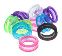TOYANDONA 12 Pezzi Forbici da Taglio Anelli in Silicone Antiscivolo e Flessibili per Parrucchieri e Toelettatura Animali, Design Colorato Misto per Saloni e Negozio di Animali Stili multipli