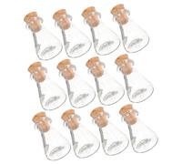 TOYANDONA 12 pezzi Mini Bottiglie di Vetro con Tappo in Sughero per Decorazioni Fai da Te Bottiglie Trasparenti Resistenti con Tappi in Legno per Ciondoli Bomboniere dei Desideri