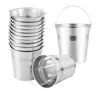 TOYANDONA 12 PEZZI Sicuro Secchio di Ferro Bianco Glassa Francese Patatine Tin Secchielli in Metallo Secchio Di Ghiaccio Secchio Zincato Contenitore di Ferro- Bianco Ferro Hanging Vasi Di Fiori
