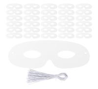 TOYANDONA 120 maschere bianche vuote fai da te - Maschere di carta non dipinte con corde elastiche per feste di Halloween, cosplay, decorazioni per maschere per bambini