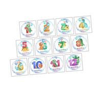 TOYANDONA 12pezzi Adesivi Mensili Per Stickers Per Registrare Le Tappe Di Crescita Prop Fotografici Unici e Creativi Per Condividere Momenti Speciali Del Tuo