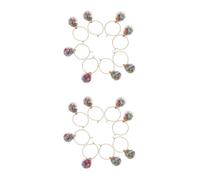 TOYANDONA 18 Pollici Ciondoli per Bicchieri da Vino con Anelli, | Calici con Stelo, Riutilizzabili e Facili da Mantenere, Vetro e Lega di Zinco, Feste e Natale