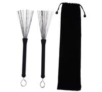 TOYANDONA 1paio Portable Retractable Drum Wire Brushes with Bag Stainless Steel Jazz Drum Brushes for Beginners and Drummers
