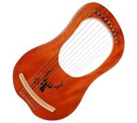 TOYANDONA 1set Arpa Lyre Mano Legno Con Corde Metalliche Strumento Musicale Portatilper Insegnare Musica Ai Per Adulti Colore Naturale Include Accessori Extra