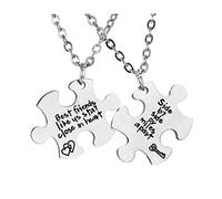 TOYANDONA 1set Collana Puzzle Amicizia Acciaio Titanio Per Migliori Amiche Collane Abbinabili Con Design Geometrico Creativo E Leggero Regali Per Amiche E Sorelle