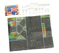 TOYANDONA 1set Giocattoli Segnali Stradali per Ragazzo Ragazza Tappeto Gioco Educativo con Segnaletica Stradale Giocattoli per Scenari di Traffico Apprendimento Creativo e Divertente per