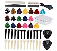 TOYANDONA 1set Pini Del Ponte Della Chitarra Kit Completo Di Strumenti Per Riparazione Chitarra Con Estrattore e Custodia Per Facile Conservazione e Utilizzo