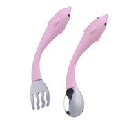 TOYANDONA 1set Posate Acciaio Inossidabile Per Ragazzo Ragazza Forchetta e Cucchiaio Con Manico Antiscivolo e Design Animato Per Svezzamento e Alimentazione Autonoma