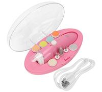 TOYANDONA 1set Trimmer Elettrici Per Unghie Di Ragazzo Ragazza Kit Di Manicure e Per Ragazzo Ragazza Senza Batteria Rosa Con Diverse Testine Di Taglio e Luce Notturna Per Uso Notturno