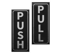 TOYANDONA 2 Pezzi Adesivo Etichetta Direzionale per Porta Scorrevole Push Pull in Pvc Nero Autoadesivo Chiara per Porte in Vetro per Ospedali e Abitazioni