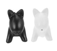 TOYANDONA 2 pezzi Barattoli per Spezie in Ceramica Forma di Cagnolino Contenitori Multifunzione per Condimenti da Cucina Design Creativo Bianco e Nero Pratici e Facili da Usare