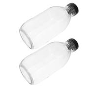 TOYANDONA 2 Pezzi Bottiglia di Vetro per Latte da 1l con Tappo, Trasparente | Riutilizzabile, Vetro Borosilicato e Anello in Silicone, Bocca Larga, per Acqua e Succo